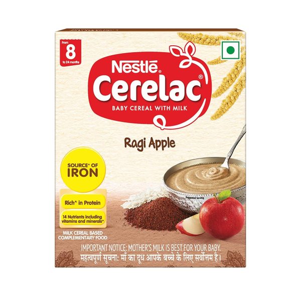 Nestle Cerelac Baby Cereal with Milk from 8 to 24 months Ragi and Apple 300g