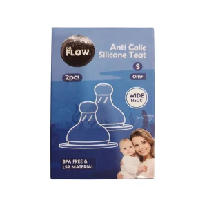 Dr.Flow Anti-Colic Silicone Teat for Newborn Babies - Small (2 Pieces)