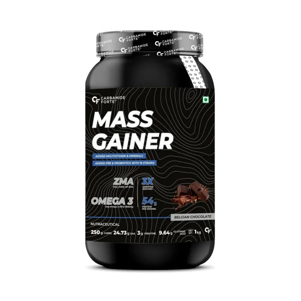 Carbamide Forte Mass Gainer Weight Gainer for Men and Women 1 kg (Belgian Chocolate)