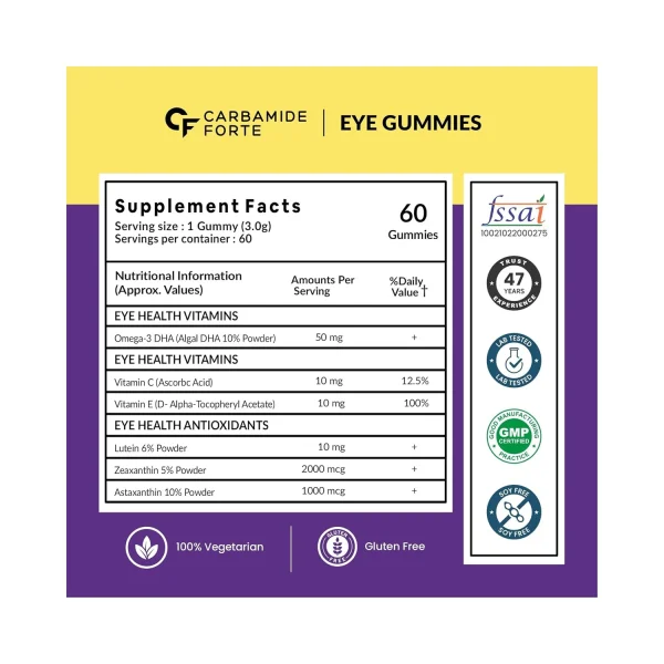 Carbamide Forte Eye Care Gummies (60 Gummies)