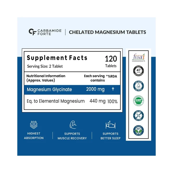 Chelated Magnesium Glycinate 120 tablets