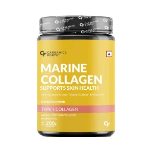 Carbamide Forte Marine Collagen Powder for Skin Health (Mango Flavour) 200g