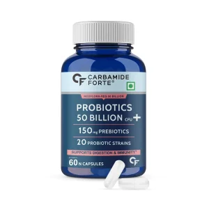 Carbamide Forte Probiotic 50 Billion CFU and Prebiotic Capsules for Men and Women (60 Capsules)