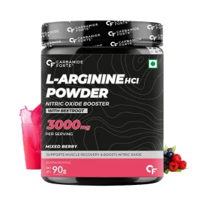 Carbamide Forte L-Arginine HCI Powder with Beetroot 3000mg for Muscle Recovery (Mixed Berry) 90g
