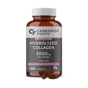 Carbamide Forte Hydrolyzed Collagen 3000mg Tablets for Skin, Hair and Joints (180 Tablets)