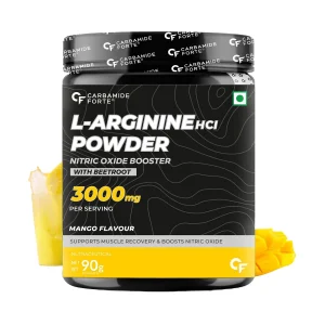 Carbamide Forte L-Arginine HCI Powder with Beetroot 3000mg for Muscle Recovery (Mango Flavour) 90g