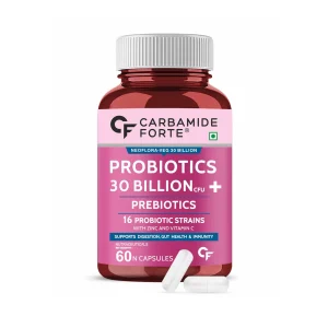 Carbamide Forte Probiotic 30 Billion CFU and Prebiotic Capsules for Men and Women (60 Capsules)