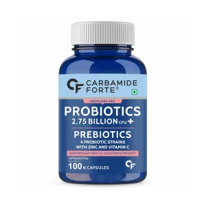 Carbamide Forte Probiotic 2.75 Billion CFU and Prebiotic Capsules for Men and Women (100 Capsules)