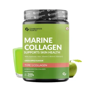 Carbamide Forte Marine Collagen Powder for Skin Health (Green Apple Flavour) 200g