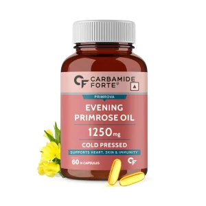 Carbamide Forte Evening Primrose Oil Cold Pressed Capsules for Heart, Skin and Immunity (60 Capsules)