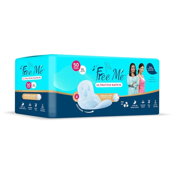 Free Me Premium Comfy Soft Sanitary Napkins with Disposal Cover XL (50 Pads)