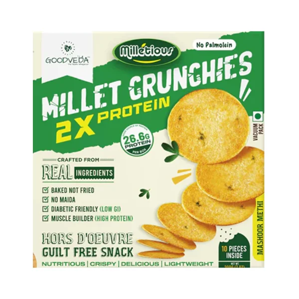 Goodveda Millet Crunchies - Mashoor Methi (10 Pieces)