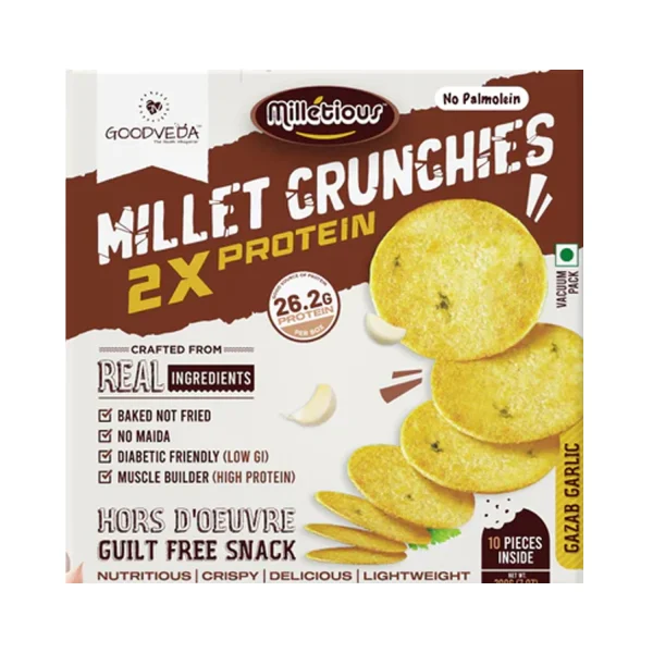 Goodveda Millet Crunchies - Gazab Garlic (10 Pieces)