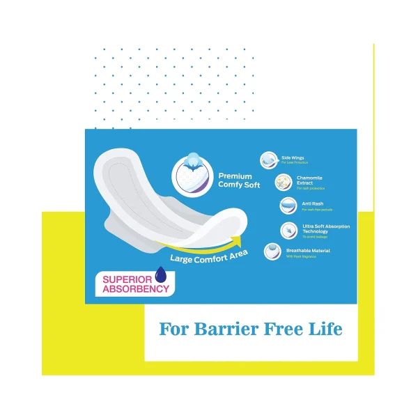 Free Me Premium Comfy Soft Sanitary Napkins with Disposal Cover XL (18 Pads)