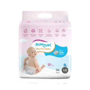 Bumtum Ultra Slim UV Protected Diaper Pants - New Born (86 Diapers)