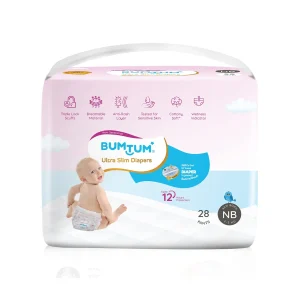 Bumtum Ultra Slim UV Protected Diaper Pants - New Born (28 Diapers)