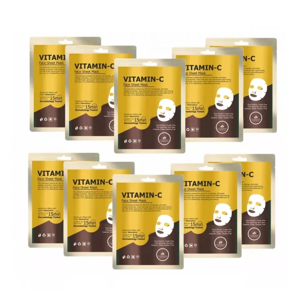 Cosderma Vitamin C Face Sheet Mask (Pack of 10)