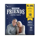 Friends Overnight Adult Diapers, Pant Style, 16 Hours Protection- XXL (10 Diapers)