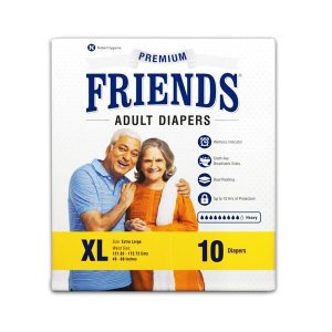 Friends Premium Adult Diapers, Tape Style XL (10 Diapers)