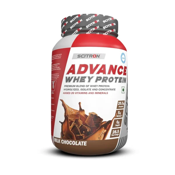 Scitron Advance Whey Protein Powder 28 Servings - 1kg (Milk Chocolate Flavour)