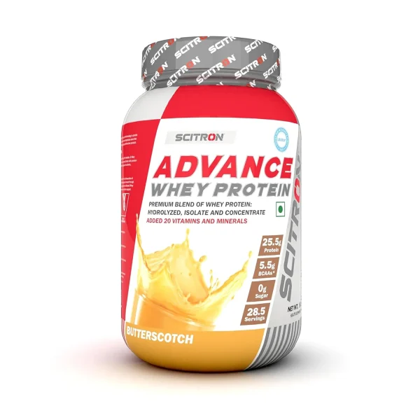 Scitron Advance Whey Protein Powder 28 Servings - 1kg (Butterscotch Flavour)