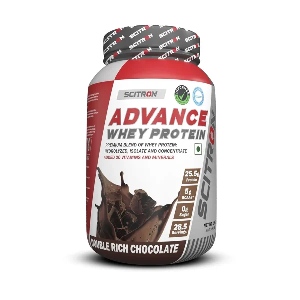 Scitron Advance Whey Protein Powder 28 Servings - 1kg (Double Rich Chocolate Flavour)