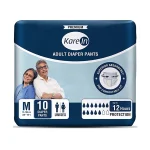 Karein Premium Adult Diaper, Pant Style,12 Hours Protection – Medium (10 Diapers)