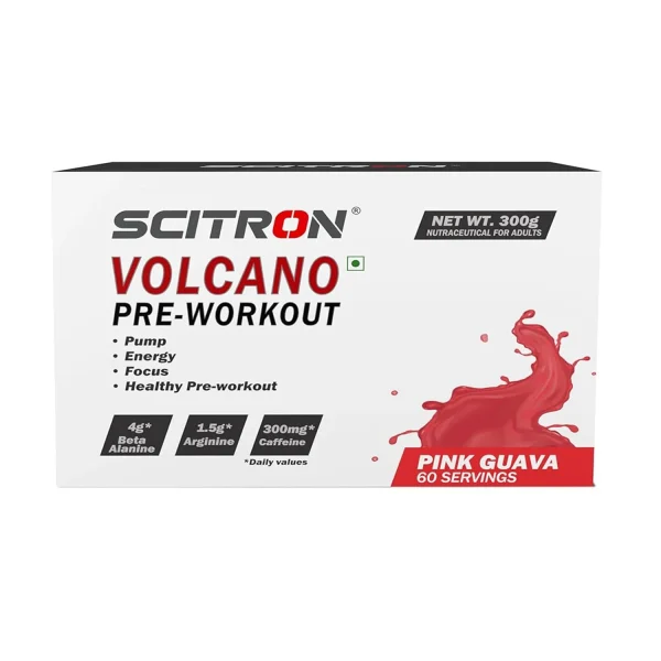 Scitron Volcano Preworkout powder 60 Servings - 300g (Pink Guava)