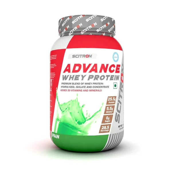 Scitron Advance Whey Protein Powder 28 Servings - 1kg (Paan Flavour)