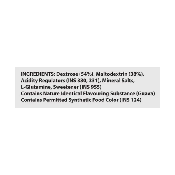 ingredients of XLR8 Isotonic Re-Hydration
