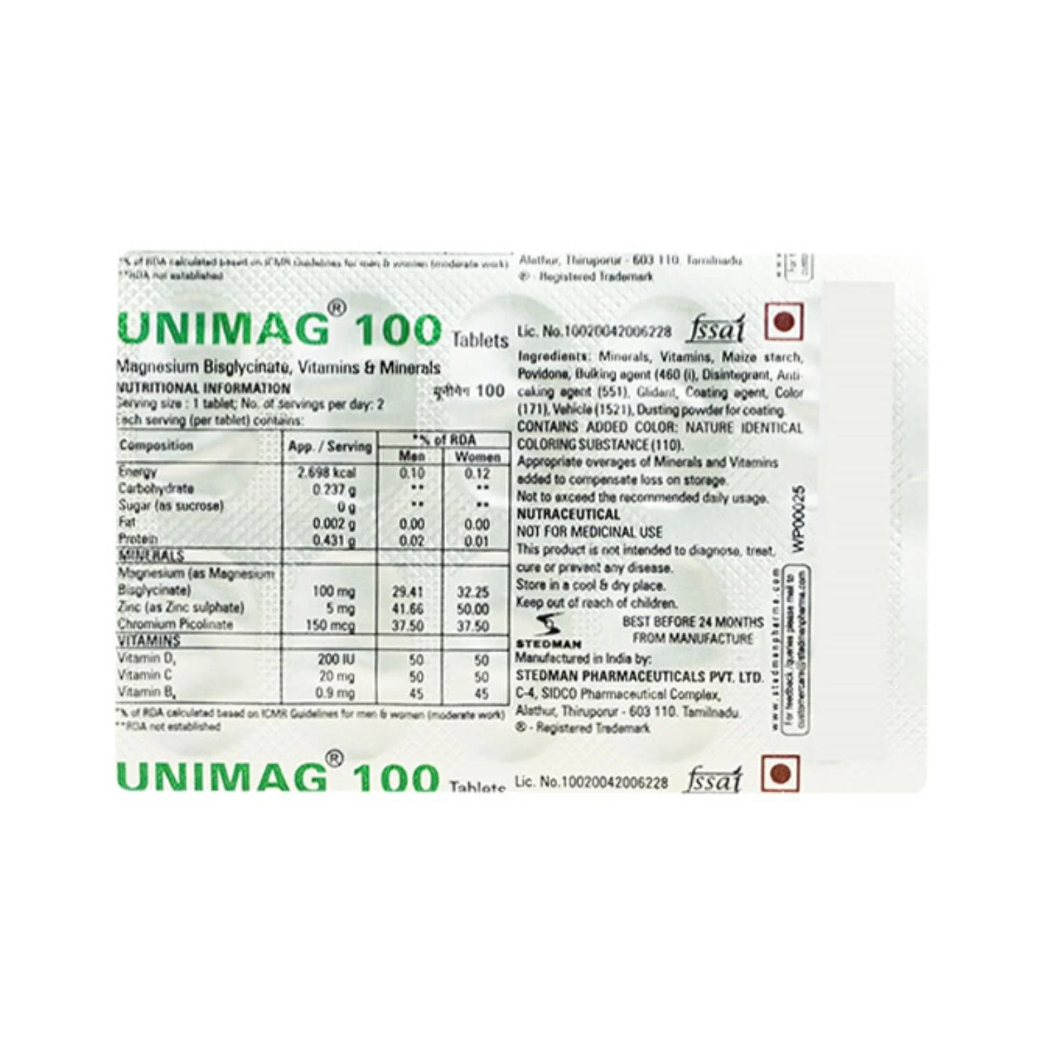 Unimag 100 Tablets 10's - Cureka - Online Health Care Products Shop