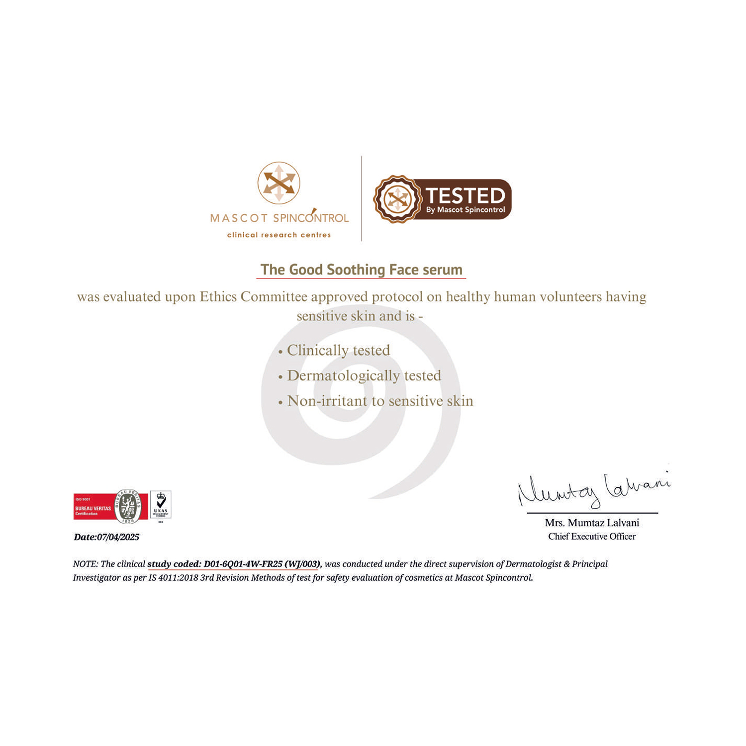 Soothing-serum-certification