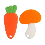LuvLap Silicone Baby Teether – Carrot and Mushroom
