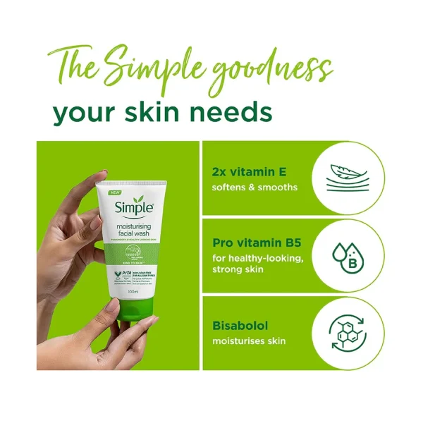 Simple Kind to Skin Moisturizing Face Wash - 100ml