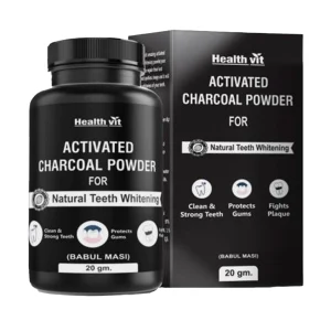 HealthVit Activated Charcoal Powder for Natural Teeth Whitening - 20gm