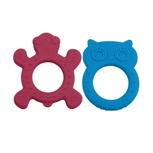 LuvLap Silicone Baby Teether – Owl & Turtle