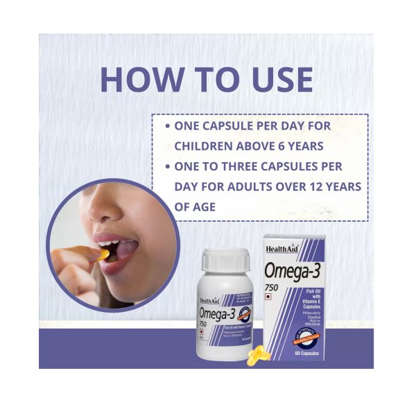 HealthAid Omega-3 750 mg (60 Capsules)
