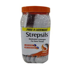 Strepsils Lozenges Orange - 128 Pcs Jar Pack