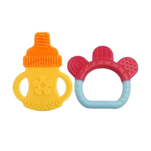 LuvLap Silicone Baby Teether – Bottle & Ring