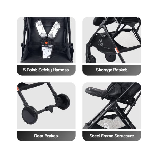 R for Rabbit Pocket Stroller Lite (Black White)
