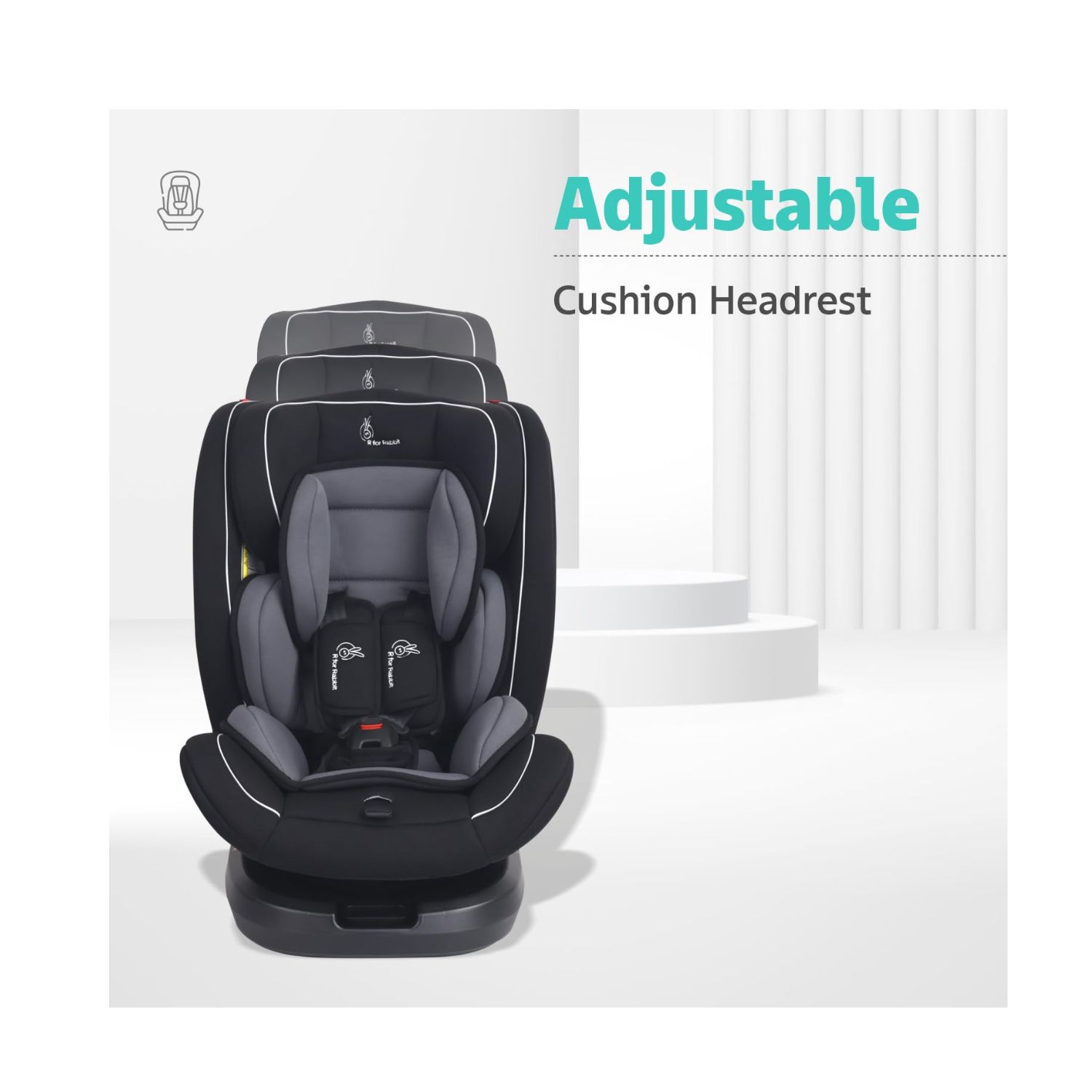 R for Rabbit Jack N Jill Grand ISOFIX Car Seat (Black Grey)