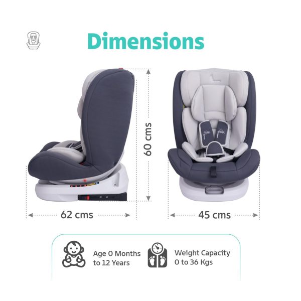 R for Rabbit Jack N Jill Grand ISOFIX Car Seat (Grey)