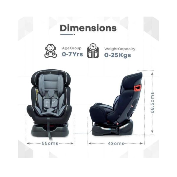 R for Rabbit Jack N Jill Grand Baby Car Seat (Black Grey)