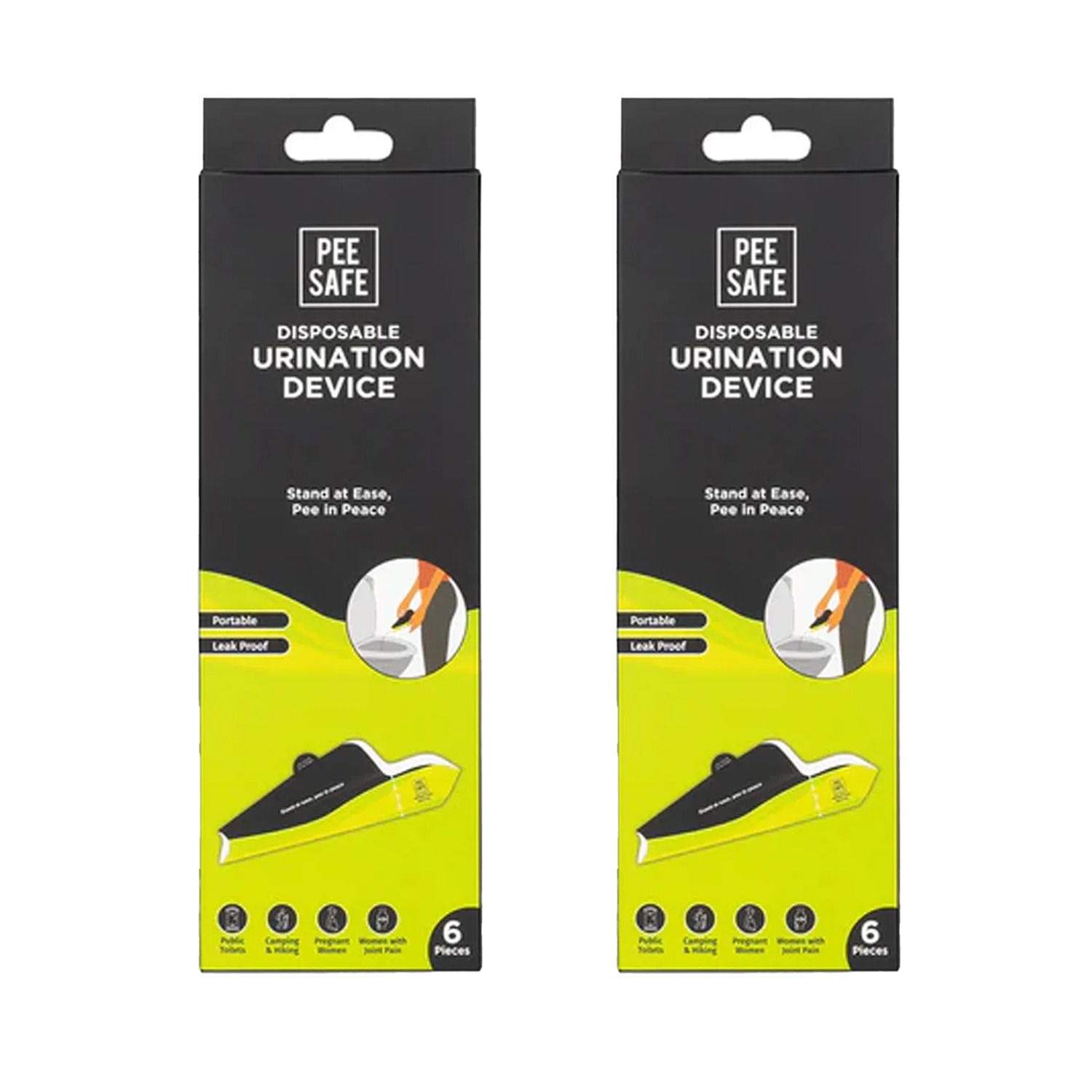 Pee Safe Disposable Urination Device 6 pieces (Pack of 2)