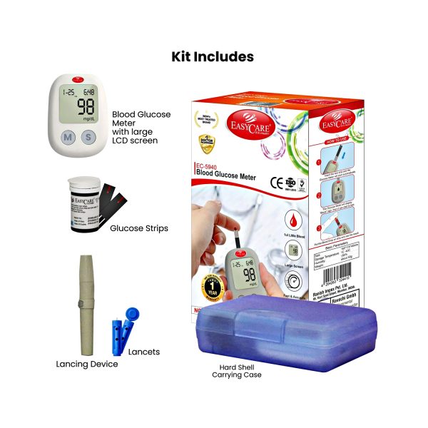 Easycare Blood Glucose Meter Kit includes