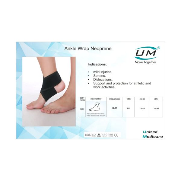 size of Ankle Wrap Neoprene