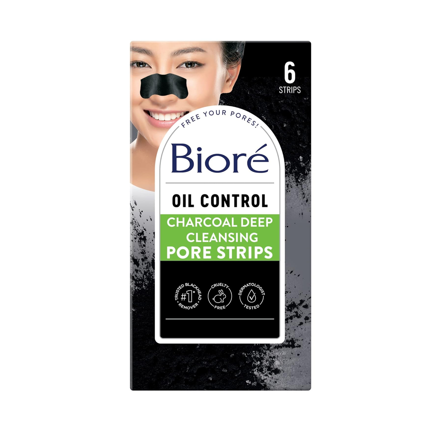 Biore Oil Control Charcoal Deep Cleansing Pore Strips (6 Nos)