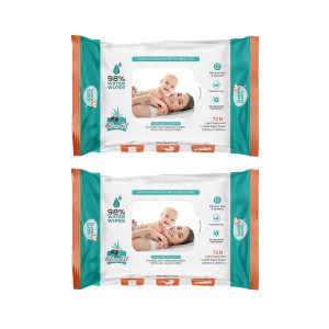 BuddsBuddy Olive Oil Baby Wet Wipes with Aloe Vera and Vitamin E 72 Wipes (Pack of 2)