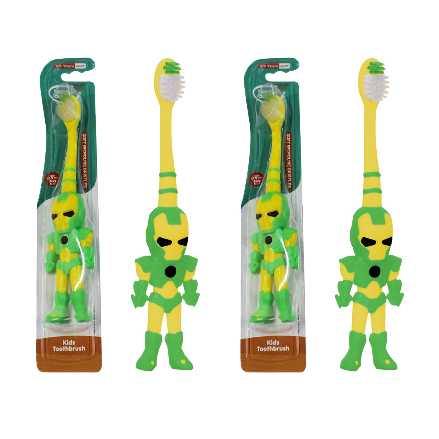 BuddsBuddy Robot Kids Toothbrush 1 Piece (Pack of 2)