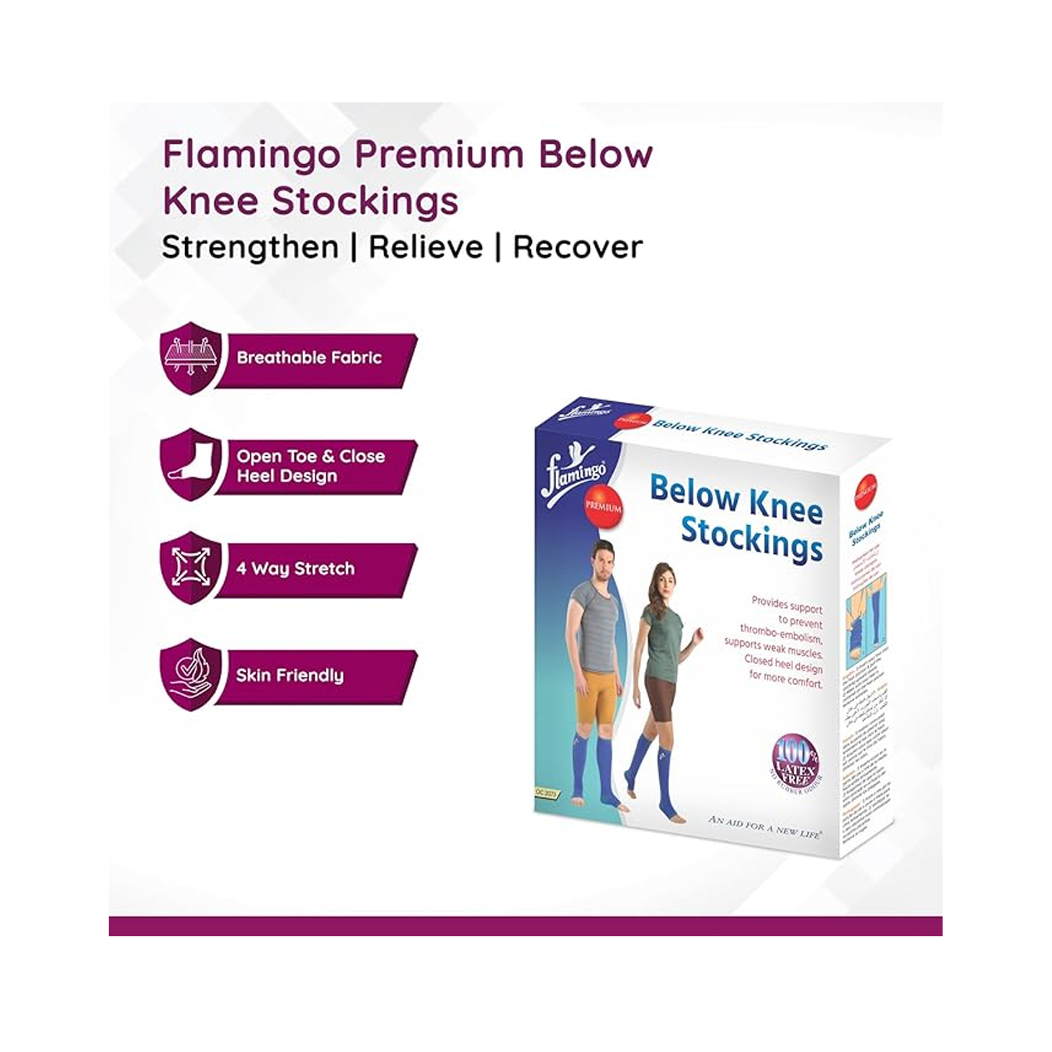 Flamingo Premium Below Knee Stockings OC2073
